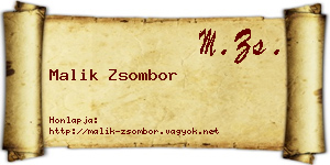 Malik Zsombor névjegykártya